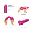 Strap-On-Me Sliding Skin Fuchsia L - silikonowy model z ruchomą powierzchnią 14,2 cm