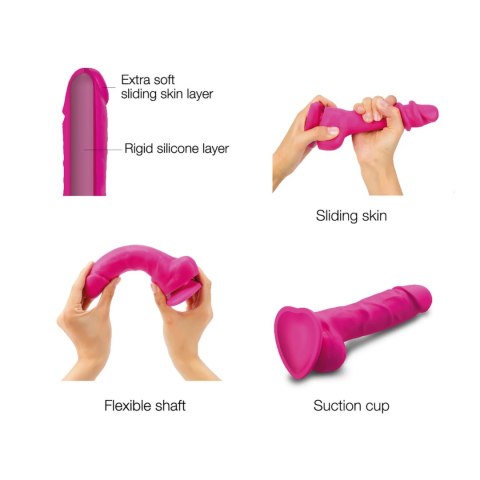 Strap-On-Me Sliding Skin Fuchsia L - silikonowy model z ruchomą powierzchnią 14,2 cm Strap-On-Me Sliding Skin Fuchsia L - silikonowy model z ruchomą powierzchnią 14,2 cm