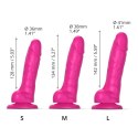 Strap-On-Me Sliding Skin Fuchsia L - silikonowy model z ruchomą powierzchnią 14,2 cm
