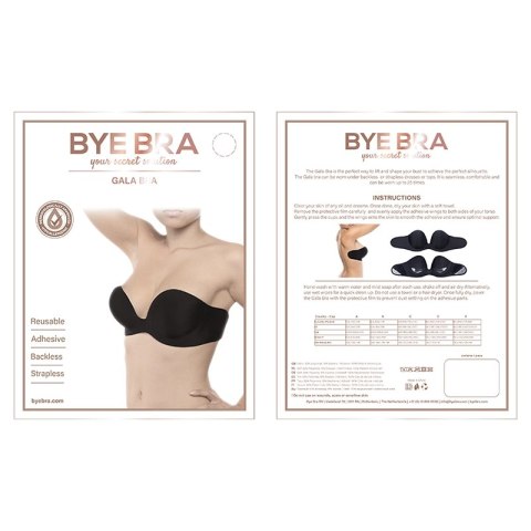 Bye Bra Gala Bra Black - samonośny biustonosz balkonetka, miseczka E Bye Bra Gala Bra Black - samonośny biustonosz balkonetka, miseczka E