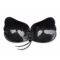 Bye Bra Lace-It Bra E Black samoprzylepny biustonosz wiązany czarny