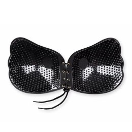 Bye Bra Lace-It Bra E Black samoprzylepny biustonosz wiązany czarny