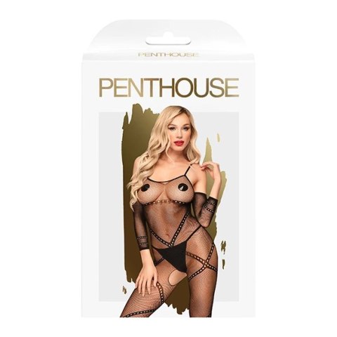 Penthouse Under Arrest bodystocking S-L czarny, elastyczny, z wycięciem Penthouse Under Arrest bodystocking S-L czarny, elastyczny, z wycięciem
