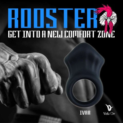 Rooster Ivar pierścień silikonowy elastyczny z węzłem 4,5 cm czarny Rooster Ivar pierścień silikonowy elastyczny z węzłem 4,5 cm czarny