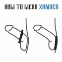 Rooster Xander silikonowy pierścień anatomiczny z wypustkami, czarny