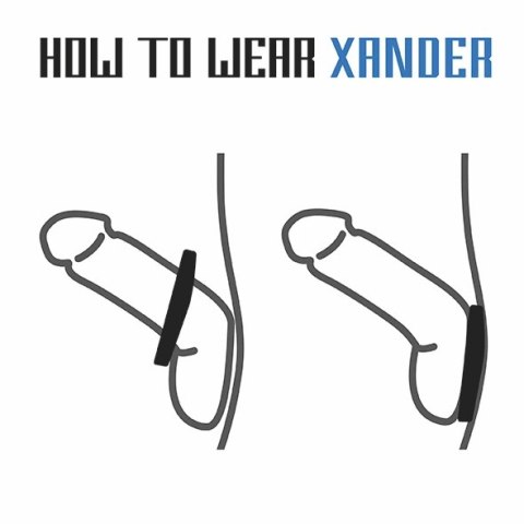 Rooster Xander silikonowy pierścień anatomiczny z wypustkami, czarny Rooster Xander silikonowy pierścień anatomiczny z wypustkami, czarny