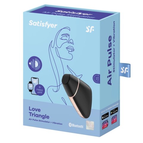 Satisfyer Love Triangle Black - Model z systemem Air Pulse i Bluetooth Satisfyer Love Triangle Black - Model z systemem Air Pulse i Bluetooth