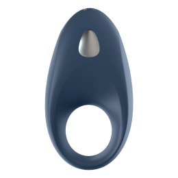 Satisfyer Mighty One Ring - silikonowy elastyczny pierścień z wibracją, niebieski