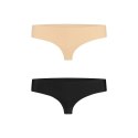 Bye Bra Invisible Thong XL Beżowe i Czarne Bezszwowe 2-pak