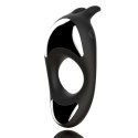 FeelzToys Zeus Black - Pierścień wibrujący z podwojnym napędem, czarny