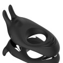 FeelzToys Zeus Black - Pierścień wibrujący z podwojnym napędem, czarny