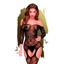 Penthouse Top-Notch bodystocking czarne koronka długie rękawy S-L