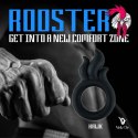 Rooster Hawk silikonowy pierścień wibrujący, żebrowany, czarny, średni