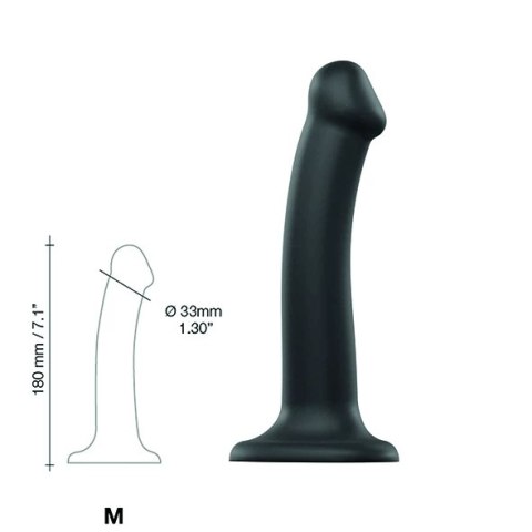 Strap-On-Me Bendable Dual Density Czarny M silikonowy model intymny Strap-On-Me Bendable Dual Density Czarny M silikonowy model intymny
