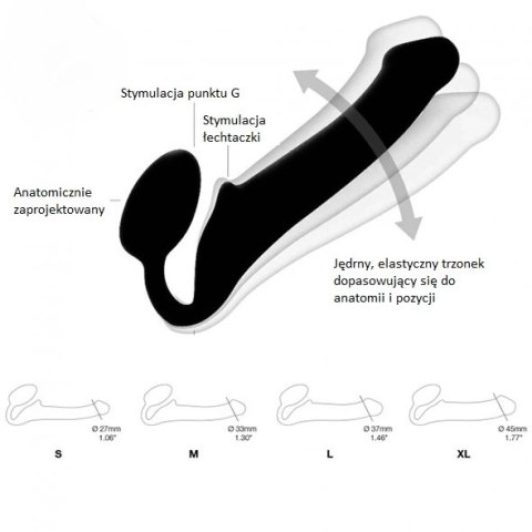 Strap-On-Me Bendable System Black L - elastyczny model bez paska Strap-On-Me Bendable System Black L - elastyczny model bez paska