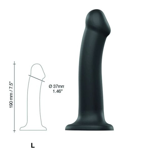 Strap-On-Me Dual Density Bendable Model Black L - silikonowy, 19 cm Strap-On-Me Dual Density Bendable Model Black L - silikonowy, 19 cm