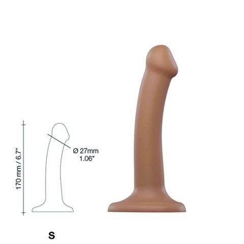 Strap-On-Me Dual Density Bendable S silikonowy model z przyssawką caramel Strap-On-Me Dual Density Bendable S silikonowy model z przyssawką caramel