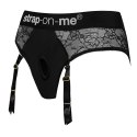 Strap-On-Me Harness Diva L - uprząż koronkowa z regulacją, czarna