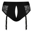 Strap-On-Me Harness Diva L - uprząż koronkowa z regulacją, czarna