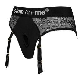 Strap-On-Me Harness Diva M - uprząż z koronką, regulowana, czarna
