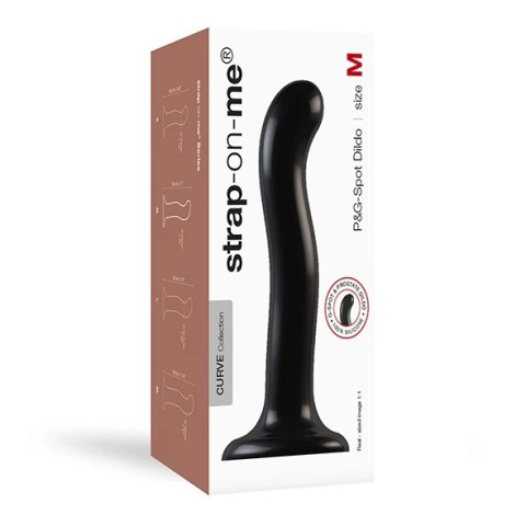 Strap-On-Me P&G Spot Dildo M czarny silikonowy model z przyssawką 18 cm Strap-On-Me P&G Spot Dildo M czarny silikonowy model z przyssawką 18 cm