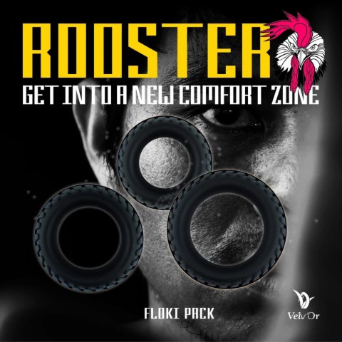 Velv Or Rooster Floki Pack - zestaw 3 elastycznych pierścieni silikonowych Velv Or Rooster Floki Pack - zestaw 3 elastycznych pierścieni silikonowych