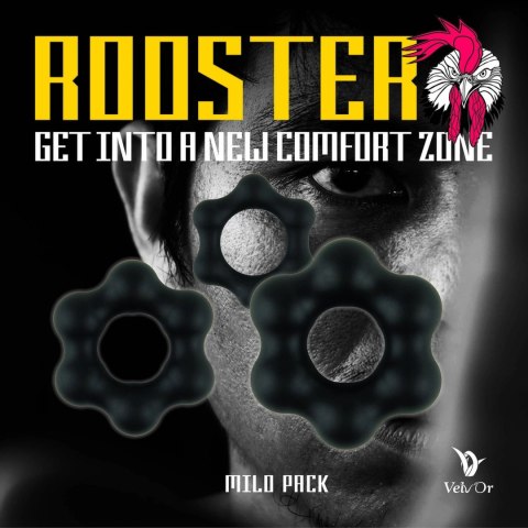 Velv Or Rooster Milo Pack - Zestaw 3 silikonowych pierścieni, rożne rozmiary Velv Or Rooster Milo Pack - Zestaw 3 silikonowych pierścieni, rożne rozmiary