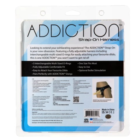 Addiction Strap-On Harness Black uniwersalny, regulowany, z PowerBullet Addiction Strap-On Harness Black uniwersalny, regulowany, z PowerBullet