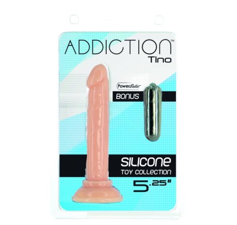 Addiction Tino Model 13 cm silikonowy z przyssawką i miniwibratorem Addiction Tino Model 13 cm silikonowy z przyssawką i miniwibratorem