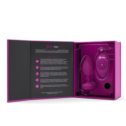 B-Vibe Jewel Plug S/M Pink Ruby - zdalnie sterowany model silikonowy B-Vibe Jewel Plug S/M Pink Ruby - zdalnie sterowany model silikonowy