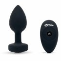 B-Vibe Vibrating Jewel Plug M/L Black Diamond - model z pilotem, 15 trybow
