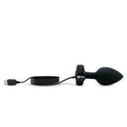 B-Vibe Vibrating Jewel Plug M/L Black Diamond - model z pilotem, 15 trybow