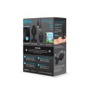 B-Vibe Vibrating Jewel Plug M/L Black Diamond - model z pilotem, 15 trybow