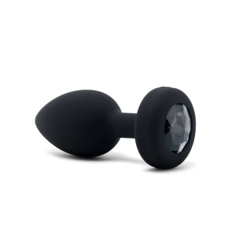 B-Vibe Vibrating Jewel Plug M/L Black Diamond - model z pilotem, 15 trybow B-Vibe Vibrating Jewel Plug M/L Black Diamond - model z pilotem, 15 trybow