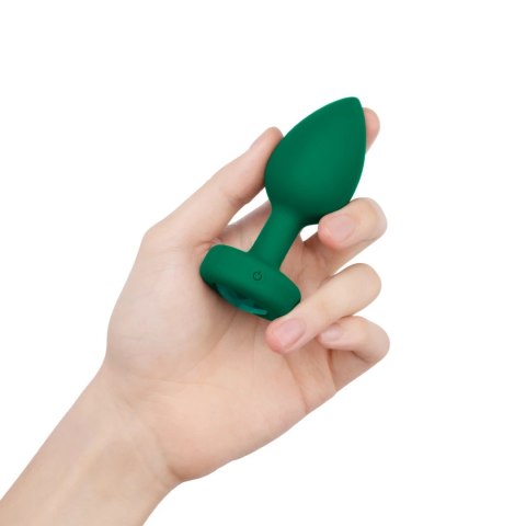 B-Vibe Vibrating Jewel Plug M/L Emerald - wibrujący korek z pilotem B-Vibe Vibrating Jewel Plug M/L Emerald - wibrujący korek z pilotem