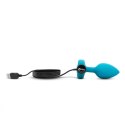 B-Vibe Vibrating Jewel Plug S/M Aquamarine - silikonowy, pilot, 15 trybow