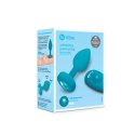 B-Vibe Vibrating Jewel Plug S/M Aquamarine - silikonowy, pilot, 15 trybow