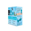 B-Vibe Vibrating Jewel Plug S/M Aquamarine - silikonowy, pilot, 15 trybow