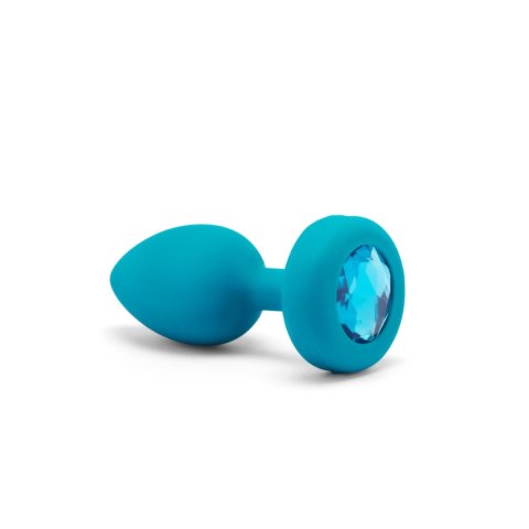 B-Vibe Vibrating Jewel Plug S/M Aquamarine - silikonowy, pilot, 15 trybow B-Vibe Vibrating Jewel Plug S/M Aquamarine - silikonowy, pilot, 15 trybow