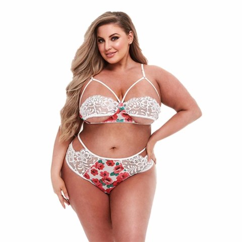 Baci White Floral & Lace Set Queen Size - Bielizna dwuczęściowa z koronką Baci White Floral & Lace Set Queen Size - Bielizna dwuczęściowa z koronką