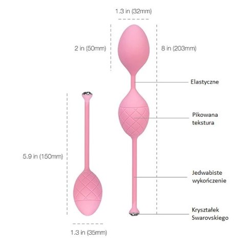 Pillow Talk Frisky Pink - progresywne kulki Kegla z silikonem i kryształkami Pillow Talk Frisky Pink - progresywne kulki Kegla z silikonem i kryształkami