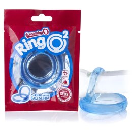 The Screaming O RingO 2 Blue podwojny pierścień silikonowy niebieski