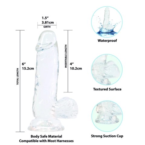 Addiction Crystal Addiction Clear 15 cm - przezroczysty model z przyssawką Addiction Crystal Addiction Clear 15 cm - przezroczysty model z przyssawką
