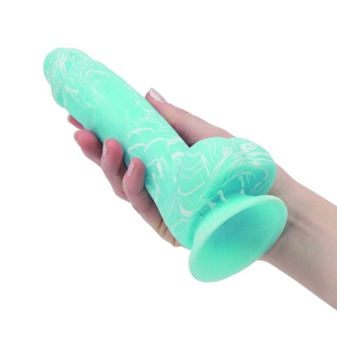 Addiction Luke Glow in the Dark Blue 19 cm - Model silikonowy z przyssawką Addiction Luke Glow in the Dark Blue 19 cm - Model silikonowy z przyssawką