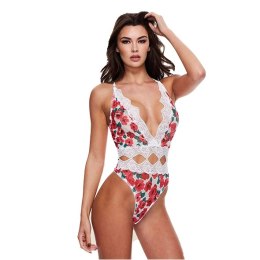 Baci Body White Floral & Lace Teddy M/L koronkowe wykończenie