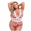 Baci Body White Floral & Lace Teddy Queen Koronkowe Kwiatowe Plus Size