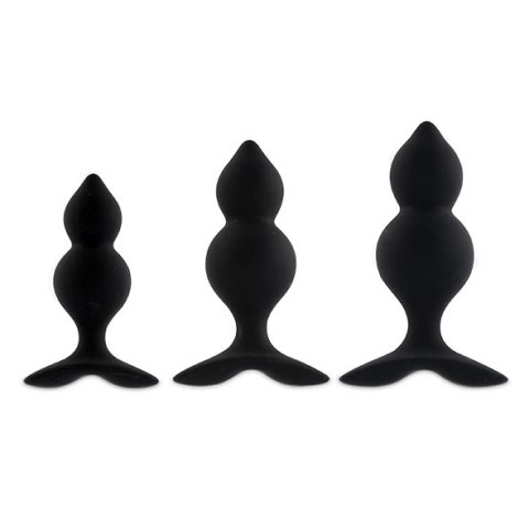 FeelzToys Bibi Twin Black komplet 3 anatomicznych zatyczek silikonowych FeelzToys Bibi Twin Black komplet 3 anatomicznych zatyczek silikonowych