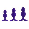 FeelzToys Bibi Twin Purple zestaw 3 zatyczek anatomicznych silikonowych