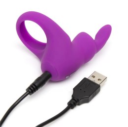 Happy Rabbit Pierścień Wibrujący Purple 12 Trybow Silikonowy USB