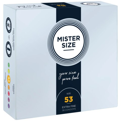 Mister Size 53 mm - precyzyjne prezerwatywy, 36 sztuk, anatomiczny kształt
